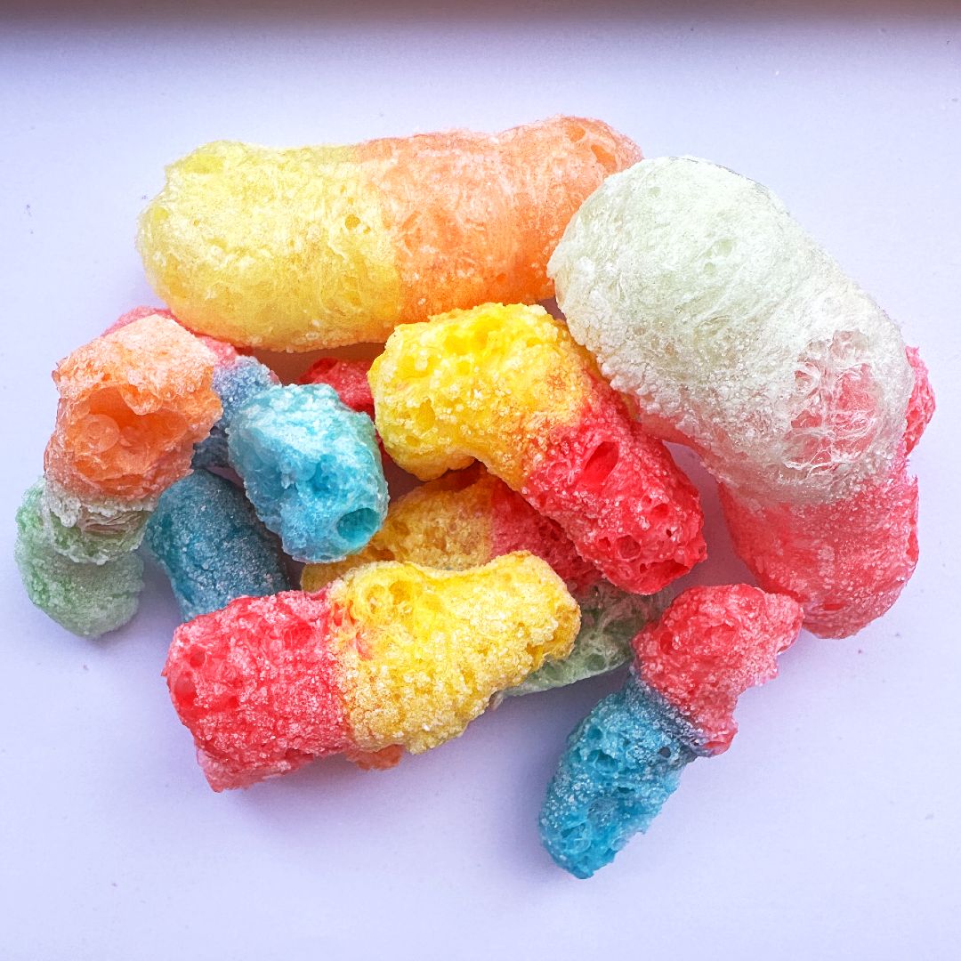 Freeze-dried Sour gummy worms