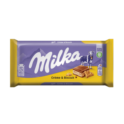 Milka - Barres de chocolat - Crème et Biscuits - 100g