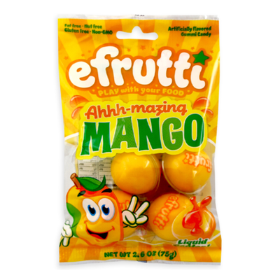 Efrutti - Liquid Center - Gummi Candy 2.6oz - Ahhh-mazing Mango