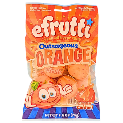 Efrutti - Liquid Center - Gummi Candy 2.6oz - Outrageous Orange