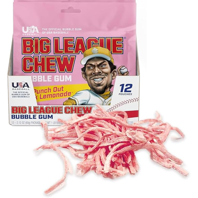 Big League Chew -  Bubble Gum - Punch Out Pink Lemonade