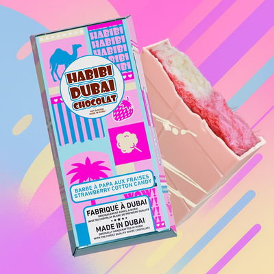 Habibi - Chocolat de Dubaï - Barbe à papa aux fraises 120g