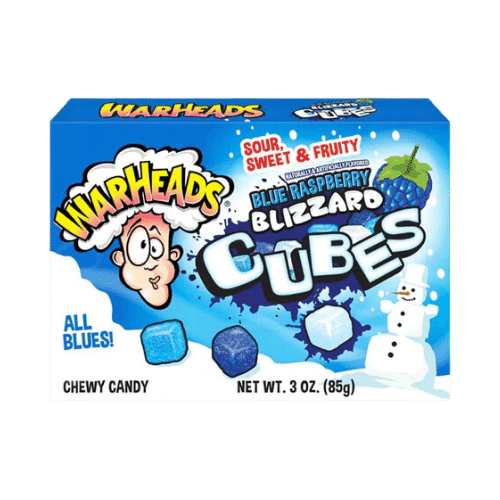 Warheads Blue Raspberry Cubes - Christmas