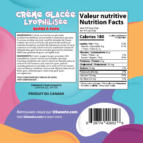 Bouchées de crème glacée lyophilisée - Faites au Québec