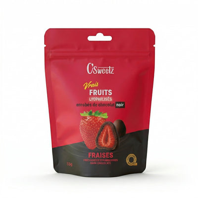 Freeze-dried strawberries coated in chocolate - Dark chocolate - 1 bag
