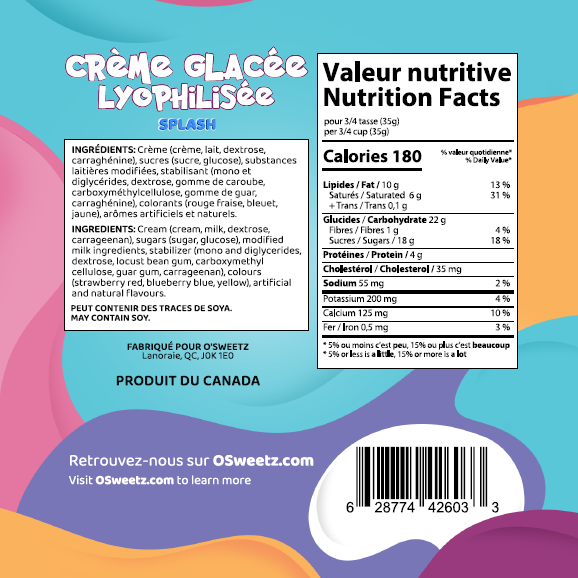 Bouchées de crème glacée lyophilisée - Faites au Québec